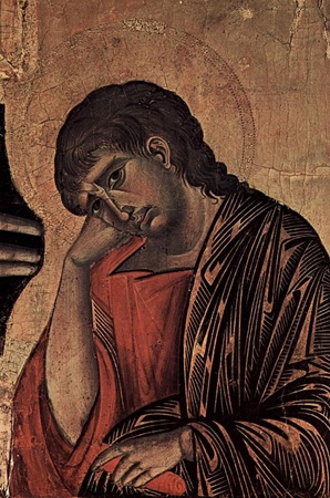 St. John the Evangelist, detail from Crucifixion, ca. 1270 (Cimabue) (1240-1302) Chiesa di San Domenico ad Arezzo
